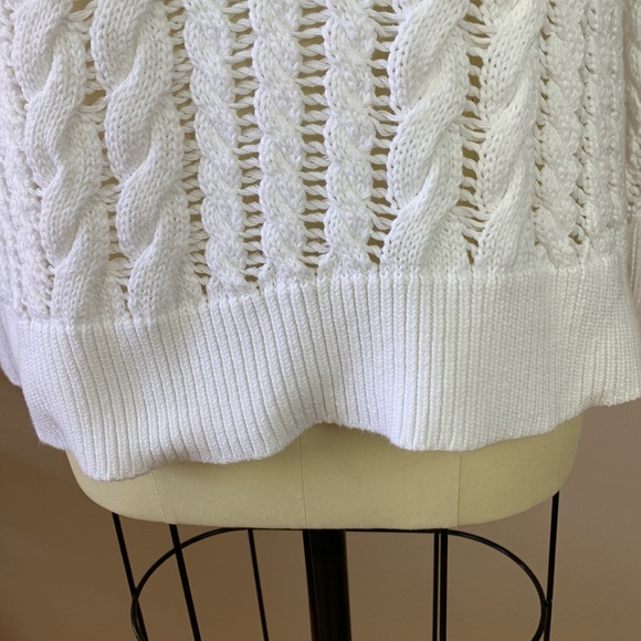 Michael Kors White Cable Knit Sweater - Size M - Picture 7 of 11